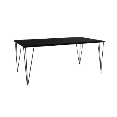 Mesa Elen Tampo Retangular 140 X 80 Cm De Madeira Preto New Green
