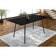 Mesa Sala De Jantar Paraty Preto 140x80cm Tampo Preto(100)