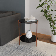 Mesa Lateral Industrial Premium Marbella Cobre Com Preto(100)