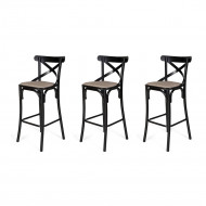 Kit 3 Banquetas Katrina Em Aço Preto(100)
