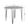 Mesa Com 4 Cadeiras Katrina Preta Elen Hairpin 110cm Jantar Branca Com Ferro Preto